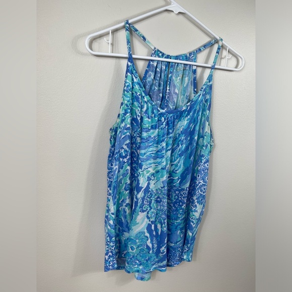 Lilly Pulitzer Lacy Tank Hey Hey Soleil Blue Green Patterned Sleeveless Sz S - Picture 3 of 9